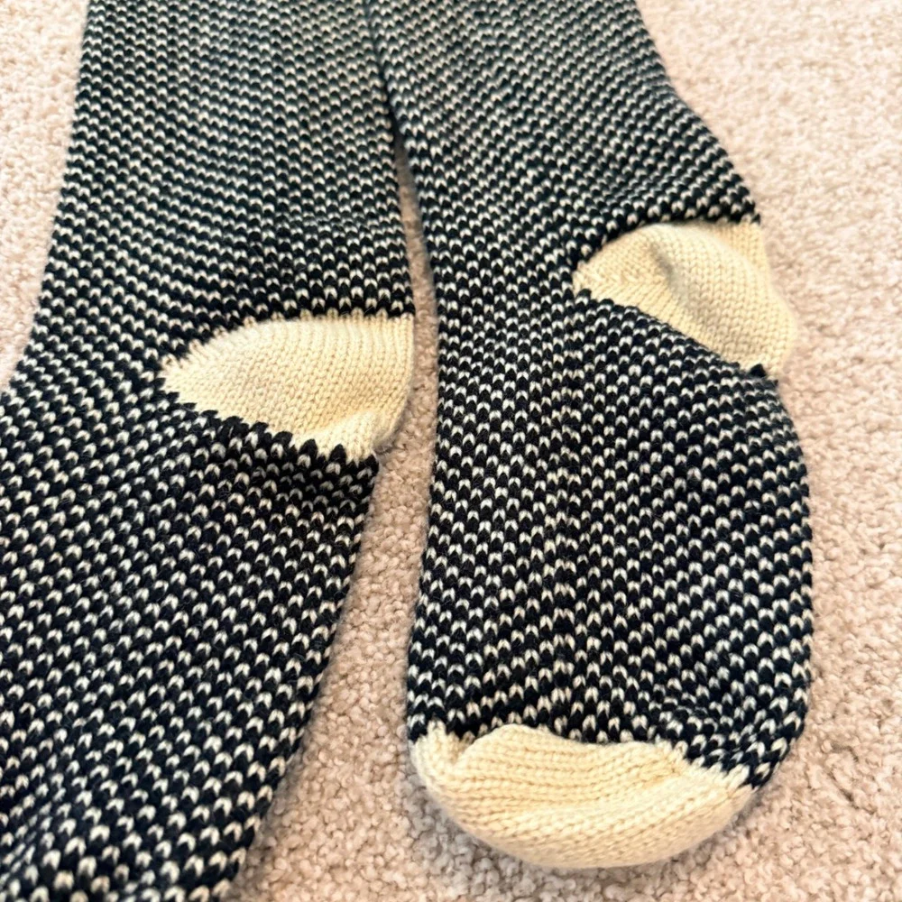 Coda Co Winter Knit Stockings Women OS Black White Boho Over The Knee Socks NWT